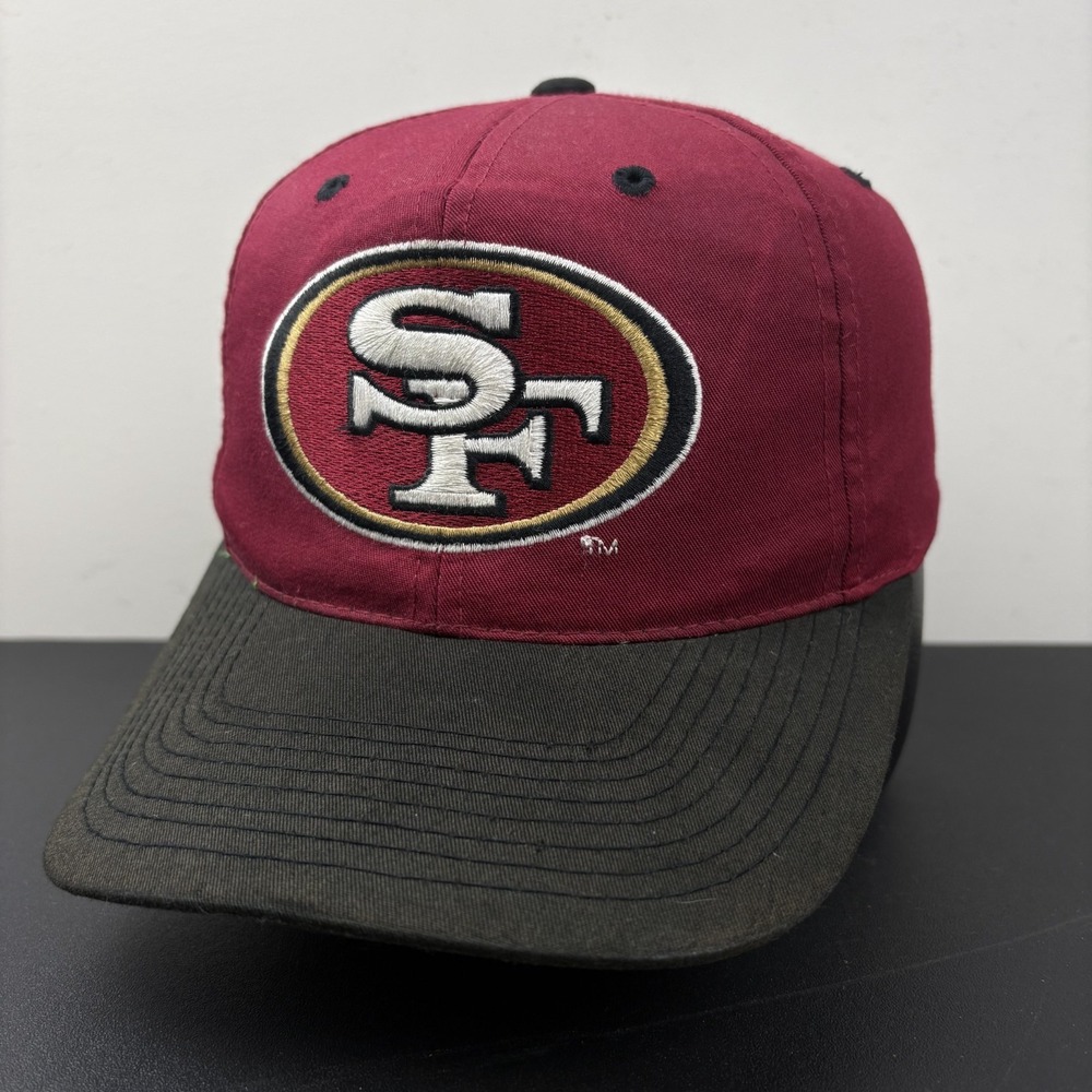 Vintage 90s Sports Specialties San Francisco 49ers Snapback Hat Maroon Black SF